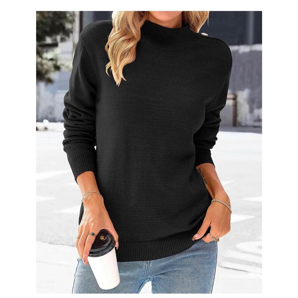 Women's Long Sleeve Knit Sweater-MEDIUM